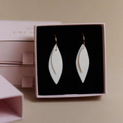 Porcelain Earrings - Double Leaves