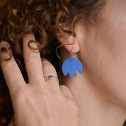 Porcelain Earrings - Blue Tulip