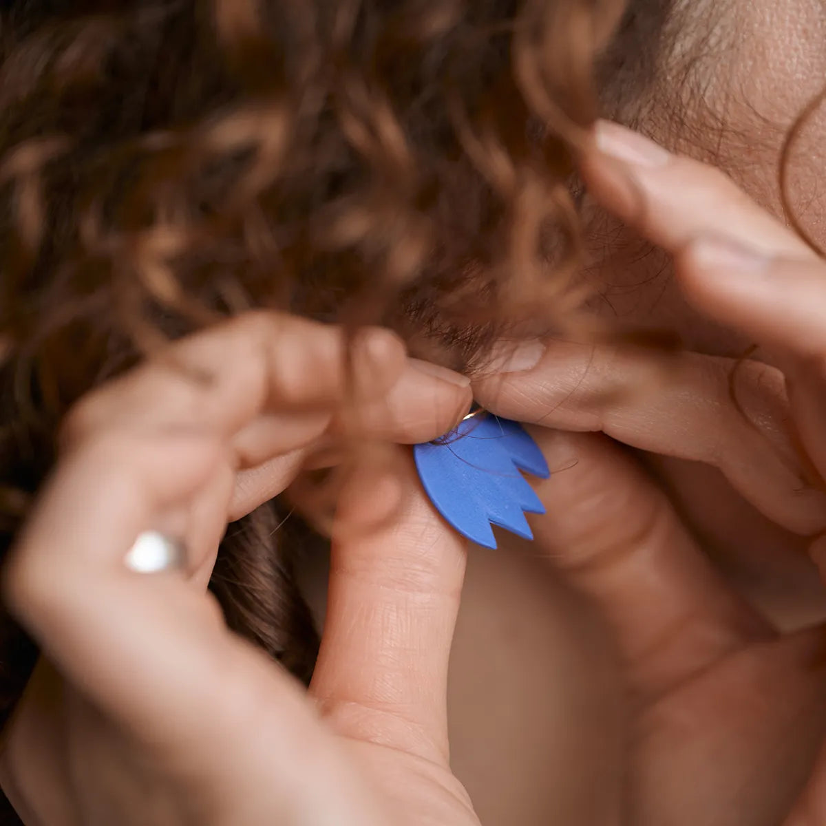 Porcelain Earrings - Blue Tulip