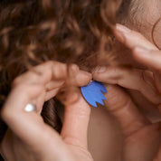 Porcelain Earrings - Blue Tulip