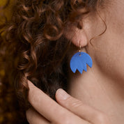 Porcelain Earrings - Blue Tulip