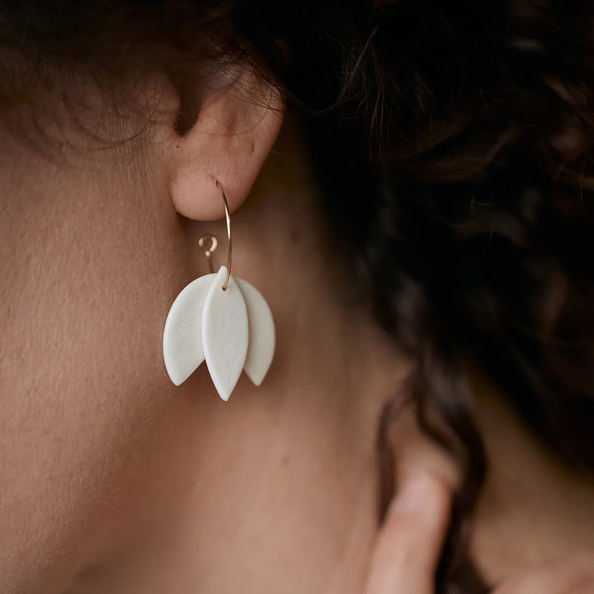 Porcelain Earrings - Spring Snowdrops