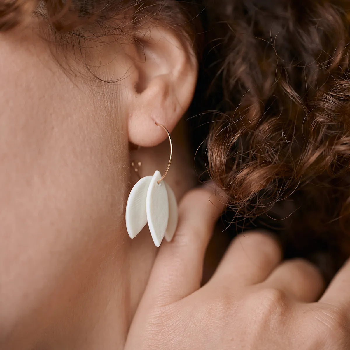 Porcelain Earrings - Spring Snowdrops
