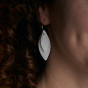 Porcelain Earrings - Double Leaves