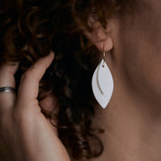 Porcelain Earrings - Double Leaves